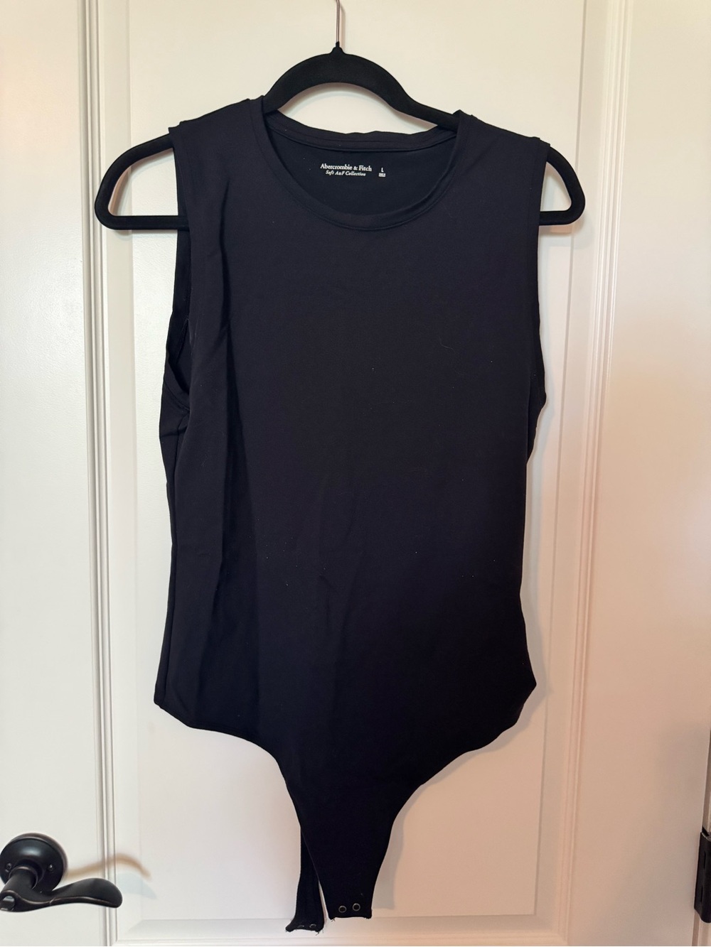 Abercrombie & Fitch Black Sleeveless Crewneck Bodysuit